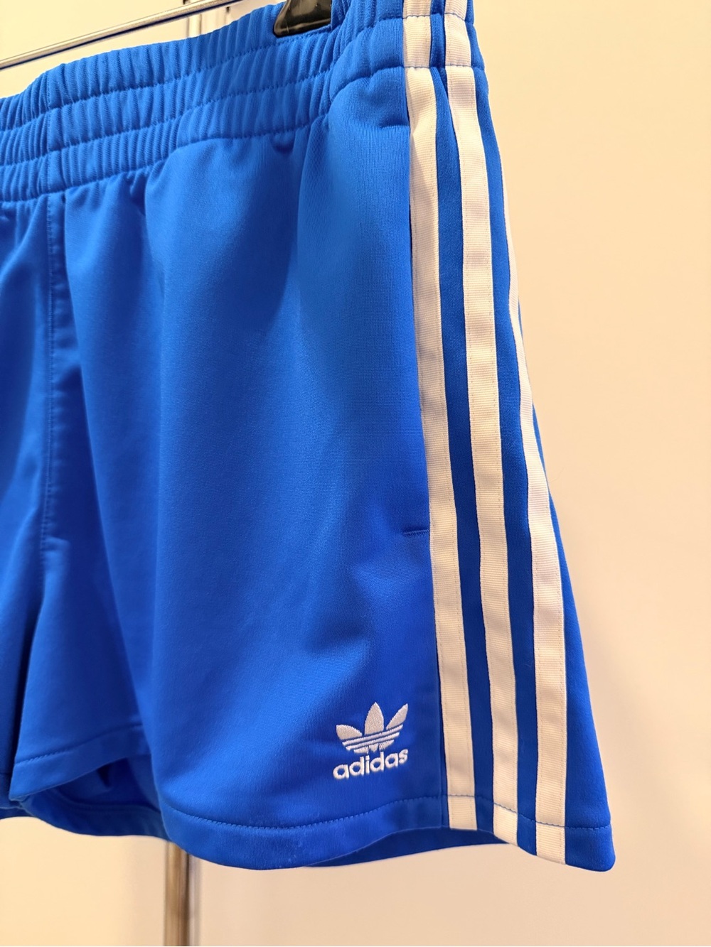adidas Women’s Blue 3-Stripe Athletic Shorts - Picture 2 of 5